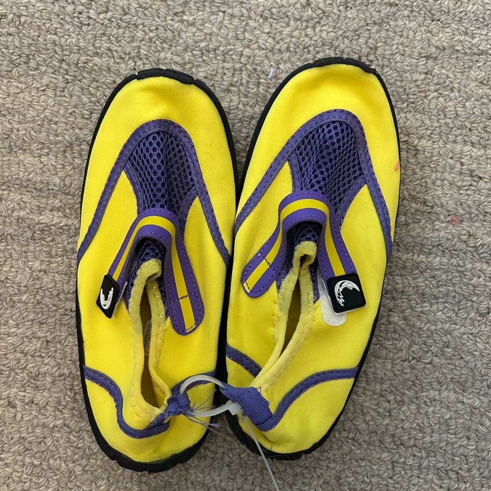 Kids Swim Shoes - Yellow and Purple